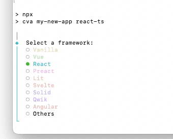 2. Choose React