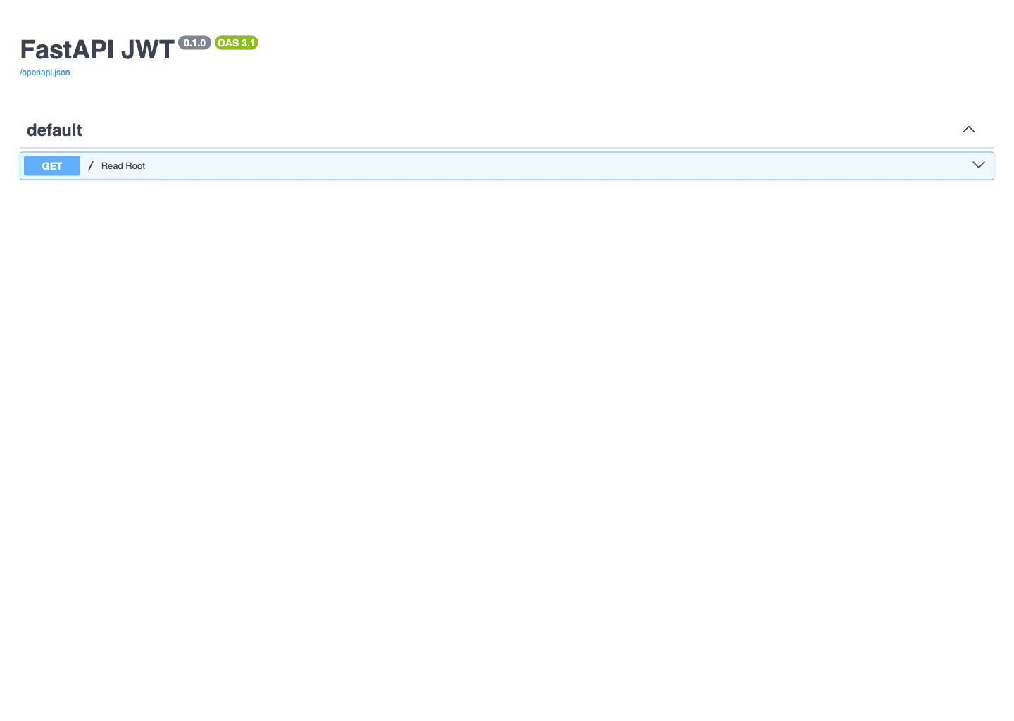 Swagger UI screenshot for FastAPI docs at /docs